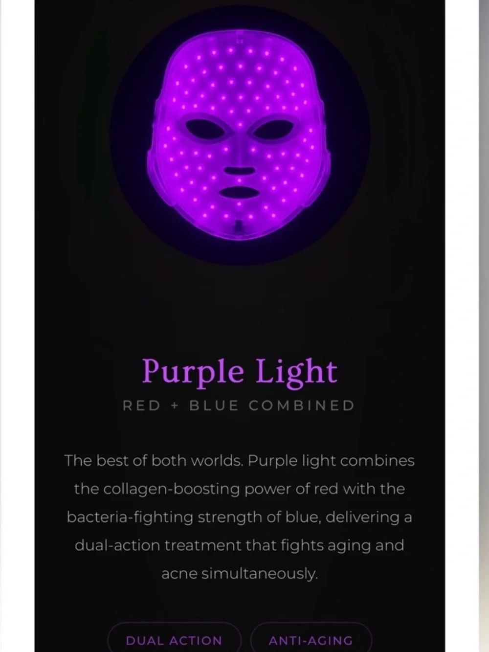 LED Light Therapy Face Mask - White by